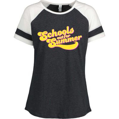 Retro School's Out For Summer Enza Ladies Jersey Colorblock Tee