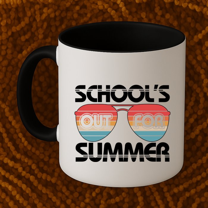 Retro School's Out For Summer Aviator Sunglasses Mug
