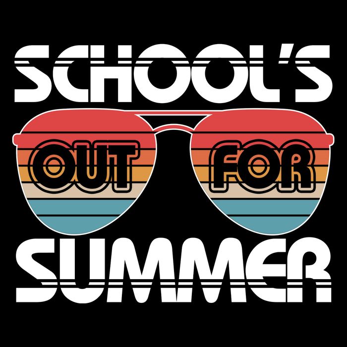 Retro School's Out For Summer Aviator Sunglasses Drawstring Bag