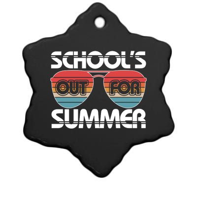 Retro School's Out For Summer Aviator Sunglasses Ceramic Star Ornament