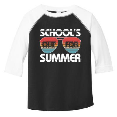 Retro School's Out For Summer Aviator Sunglasses Toddler Fine Jersey T-Shirt