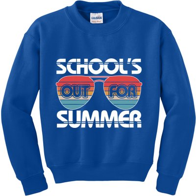 Retro School's Out For Summer Aviator Sunglasses Kids Sweatshirt