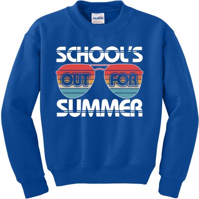 Retro School's Out For Summer Aviator Sunglasses Kids Sweatshirt