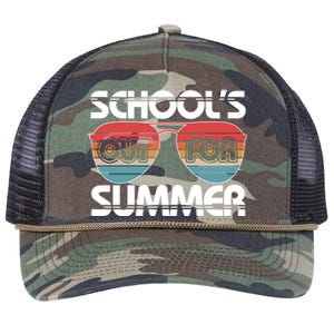 Retro School's Out For Summer Aviator Sunglasses Retro Rope Trucker Hat Cap