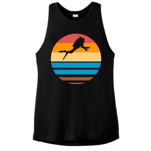 Retro Scuba Diving Ladies PosiCharge Tri-Blend Wicking Tank