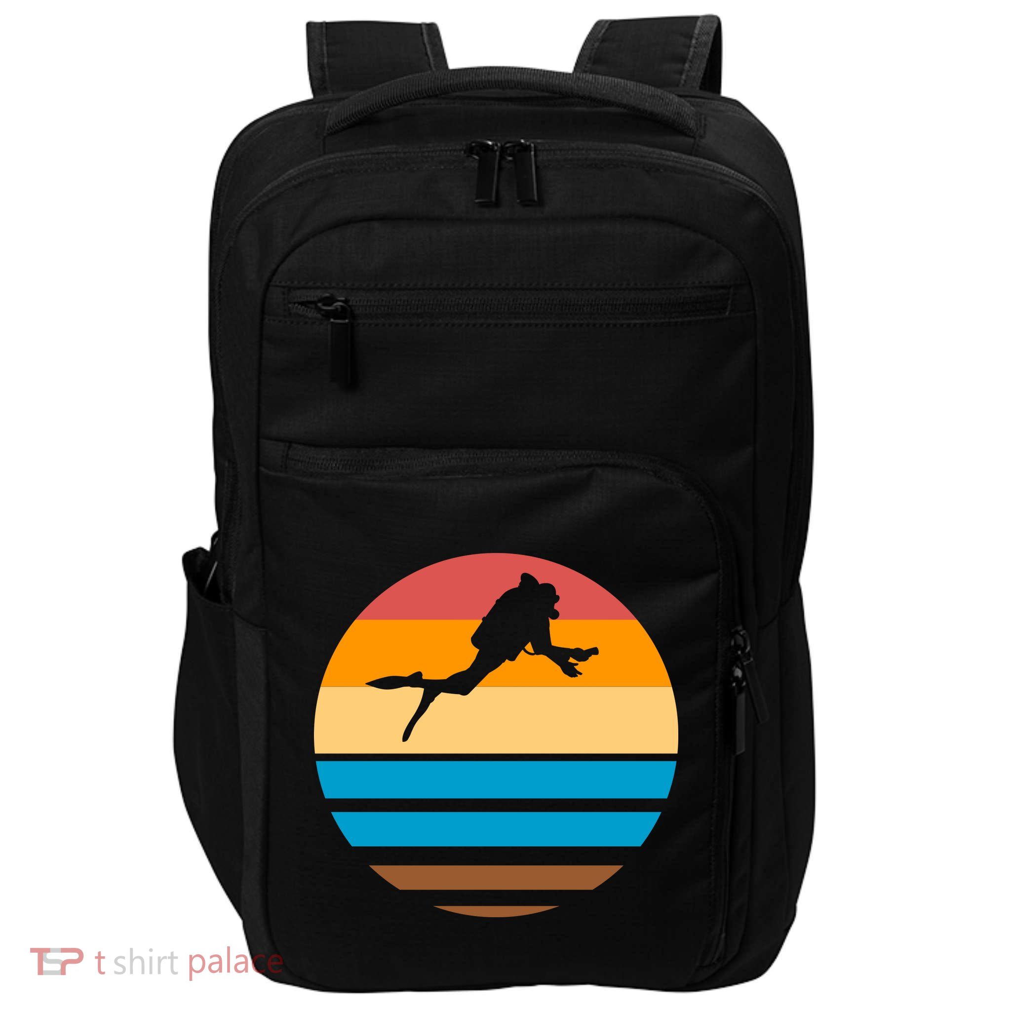 Retro Scuba Diving Impact Tech Backpack