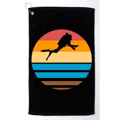 Retro Scuba Diving Golf Towel
