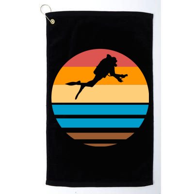 Retro Scuba Diving Platinum Collection Golf Towel