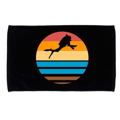 Retro Scuba Diving Microfiber Hand Towel