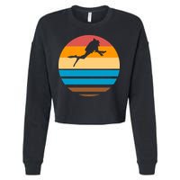 Retro Scuba Diving Cropped Pullover Crew