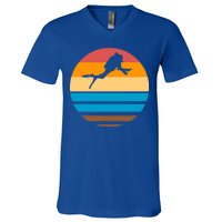 Retro Scuba Diving V-Neck T-Shirt