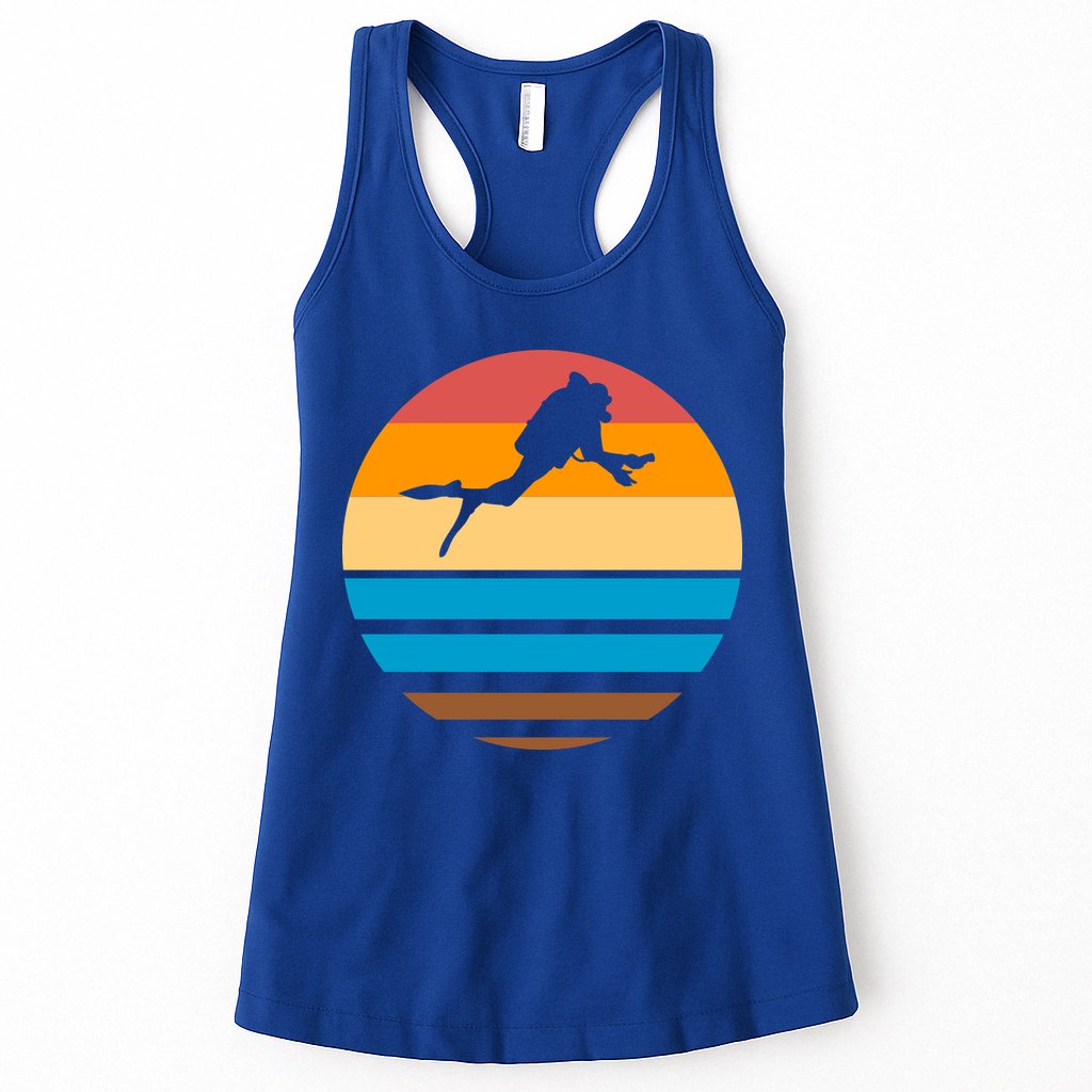 Retro Scuba Diving Womens Tank Top