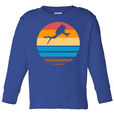 Retro Scuba Diving Toddler Long Sleeve Shirt