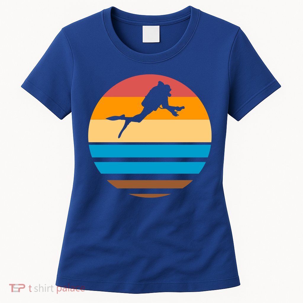 Retro Scuba Diving Womens T-Shirt