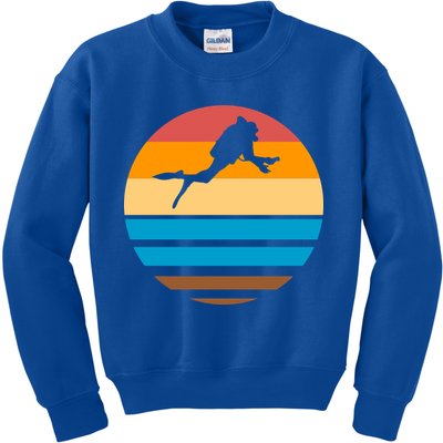Retro Scuba Diving Kids Sweatshirt