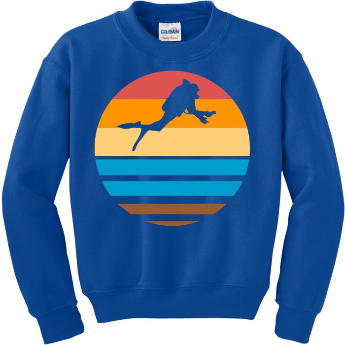 Retro Scuba Diving Kids Sweatshirt