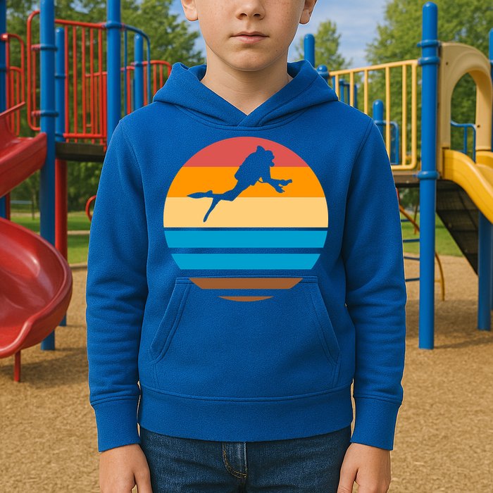 Retro Scuba Diving Kids Hoodie