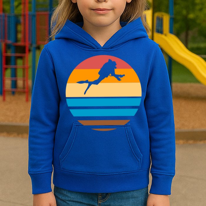 Retro Scuba Diving Kids Hoodie