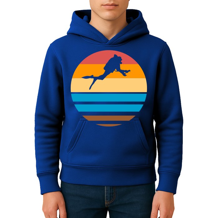 Retro Scuba Diving Kids Hoodie