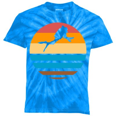 Retro Scuba Diving Kids Tie-Dye T-Shirt