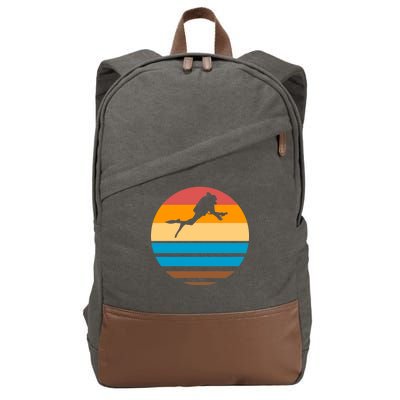 Retro Scuba Diving Cotton Canvas Backpack