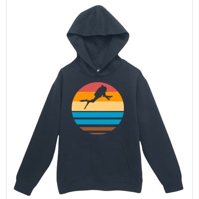 Retro Scuba Diving Urban Pullover Hoodie