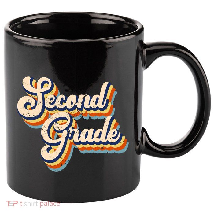 Retro Second Grade Logo 11oz C Handle Ceramic Mug