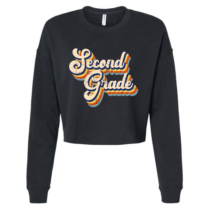 Retro Second Grade Logo Cropped Pullover Crew