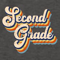 Retro Second Grade Logo Vector Backpack
