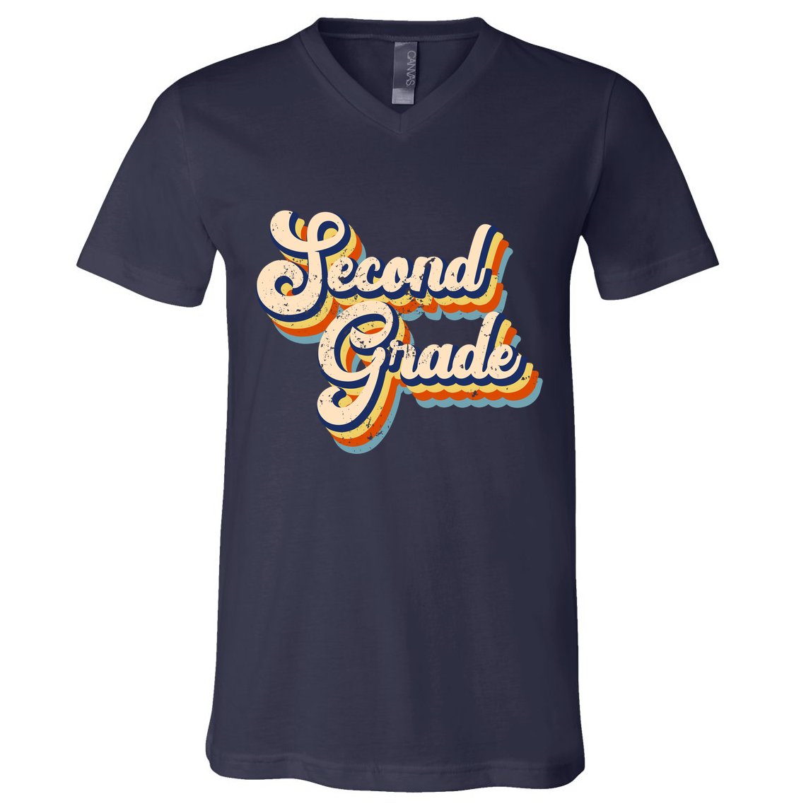 Retro Second Grade Logo V-Neck T-Shirt