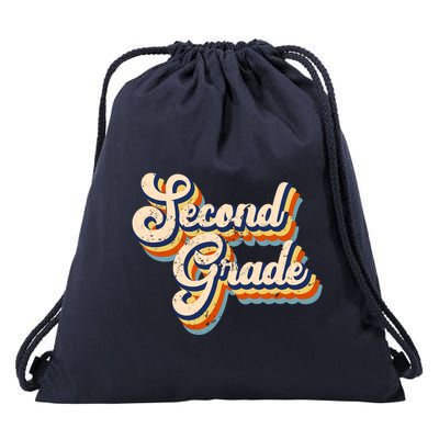 Retro Second Grade Logo Drawstring Bag