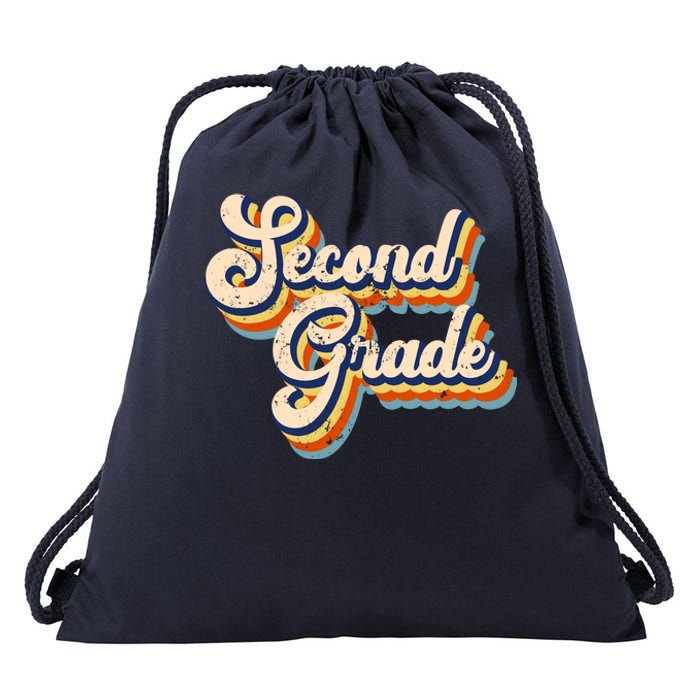 Retro Second Grade Logo Drawstring Bag