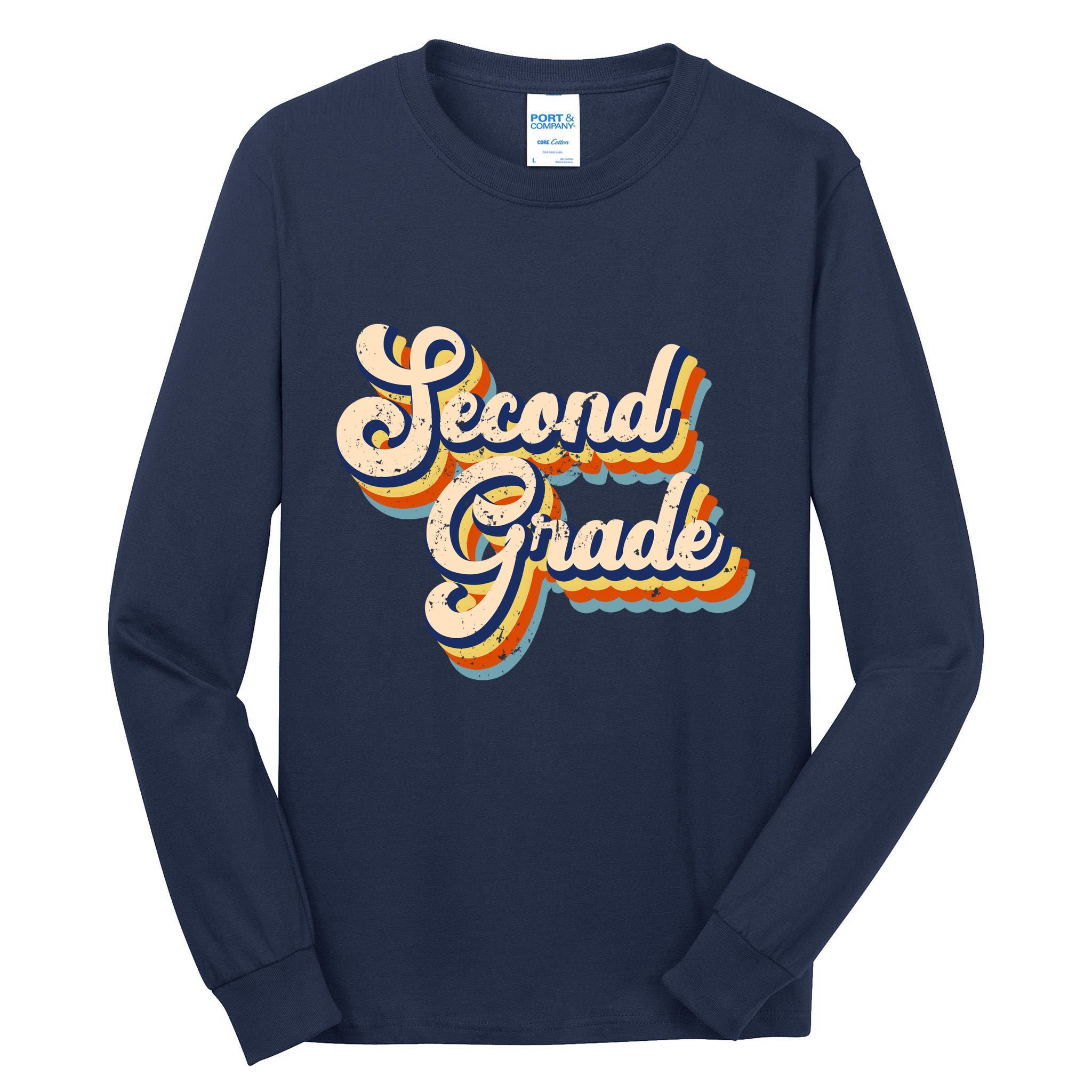 Retro Second Grade Logo Tall Long Sleeve T-Shirt