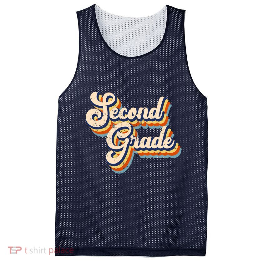Retro Second Grade Logo Mesh Reversible Basketball Jersey Tank
