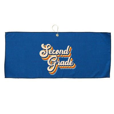 Retro Second Grade Logo Large Microfiber Waffle Golf Towel