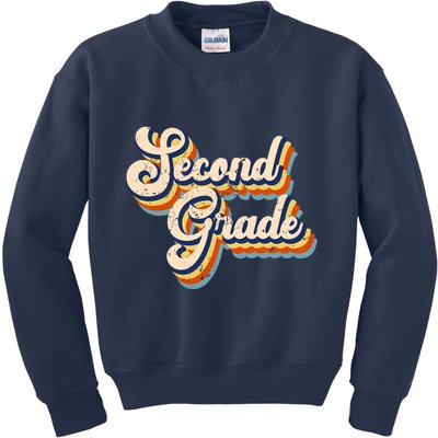 Retro Second Grade Logo Kids Sweatshirt