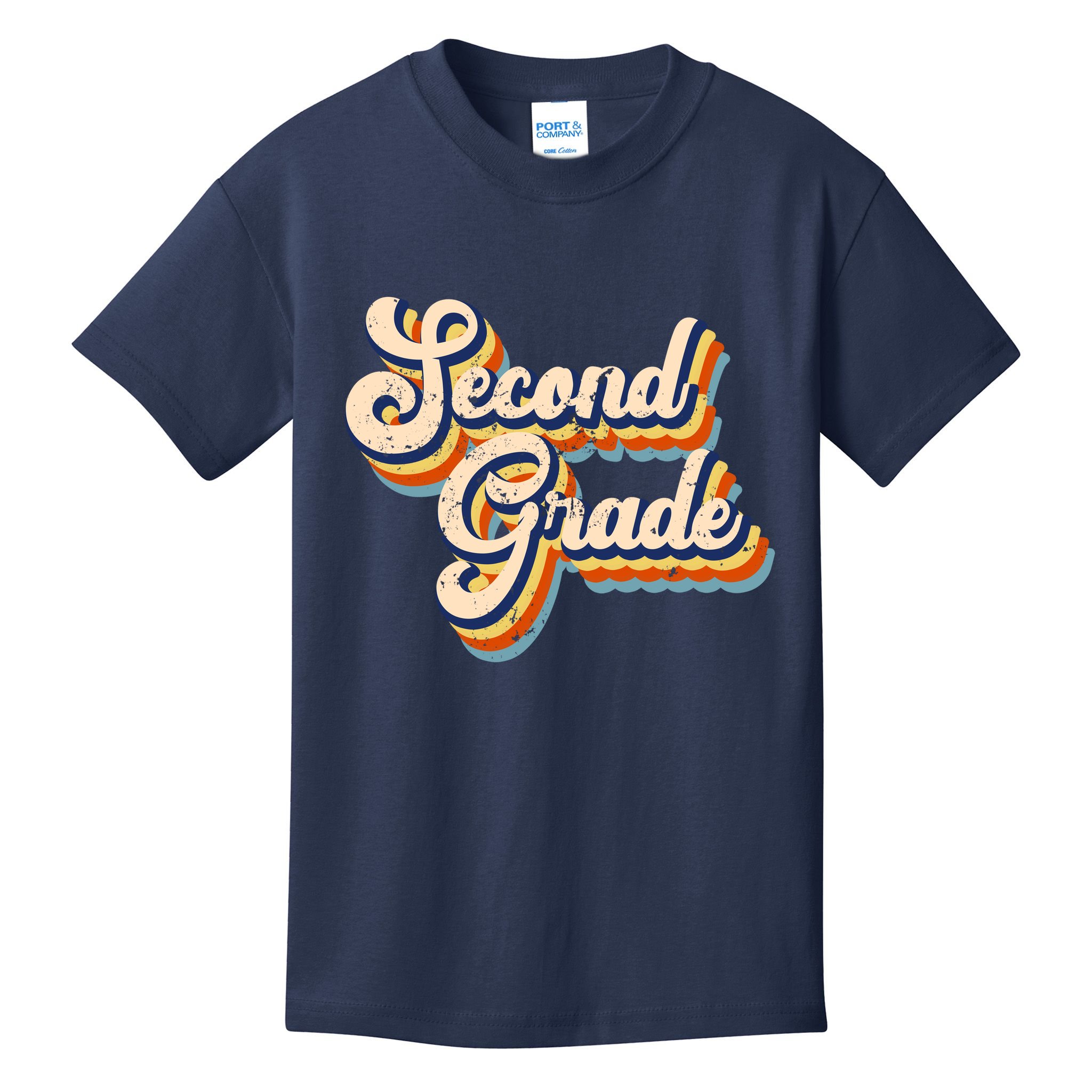Retro Second Grade Logo Kids T-Shirt