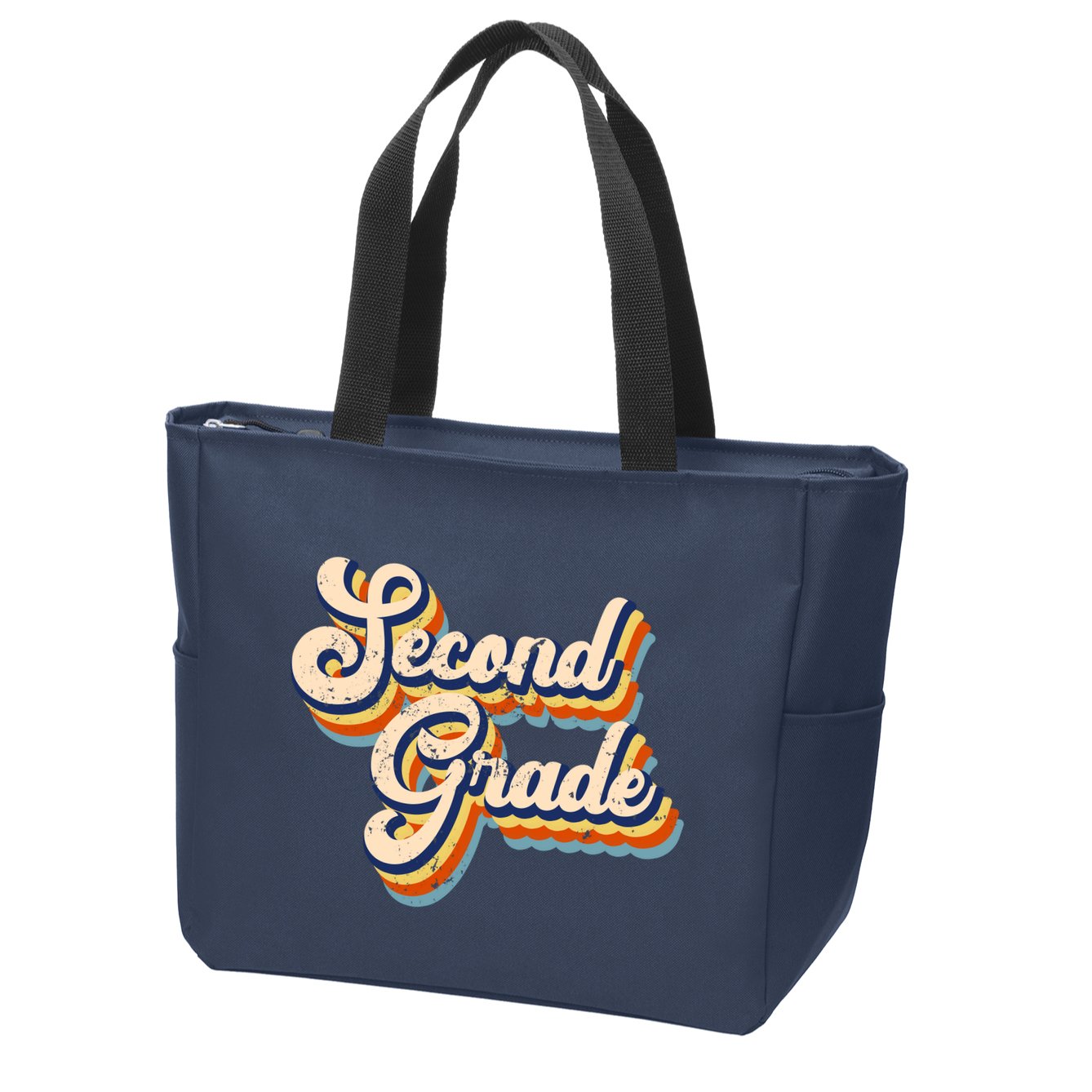 Retro Second Grade Logo Zip Tote Bag