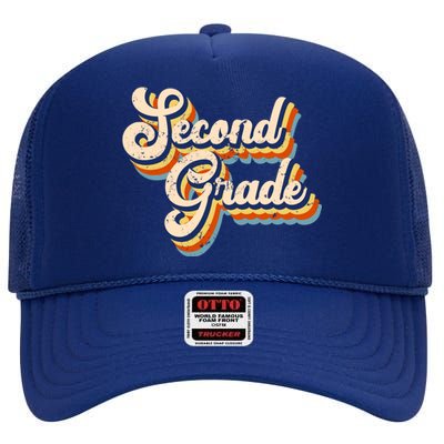 Retro Second Grade Logo High Crown Mesh Back Trucker Hat