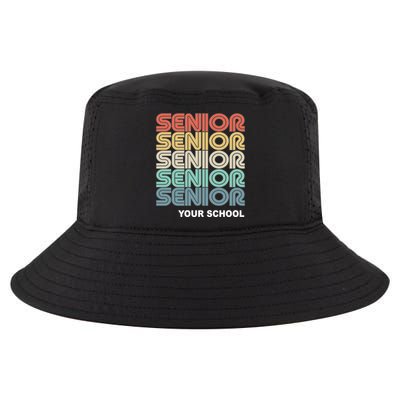 Retro Seniors Graduation Custom School Name Cool Comfort Performance Bucket Hat