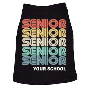 Retro Seniors Graduation Custom School Name Doggie Tank