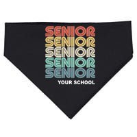 Retro Seniors Graduation Custom School Name USA-Made Doggie Bandana