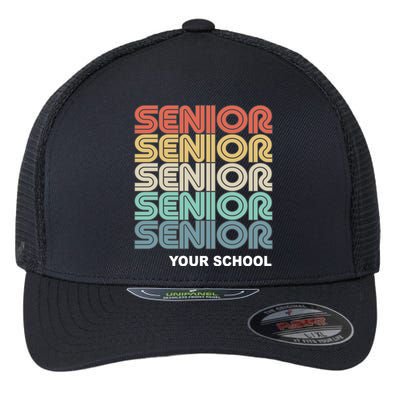 Retro Seniors Graduation Custom School Name Flexfit Unipanel Trucker Cap