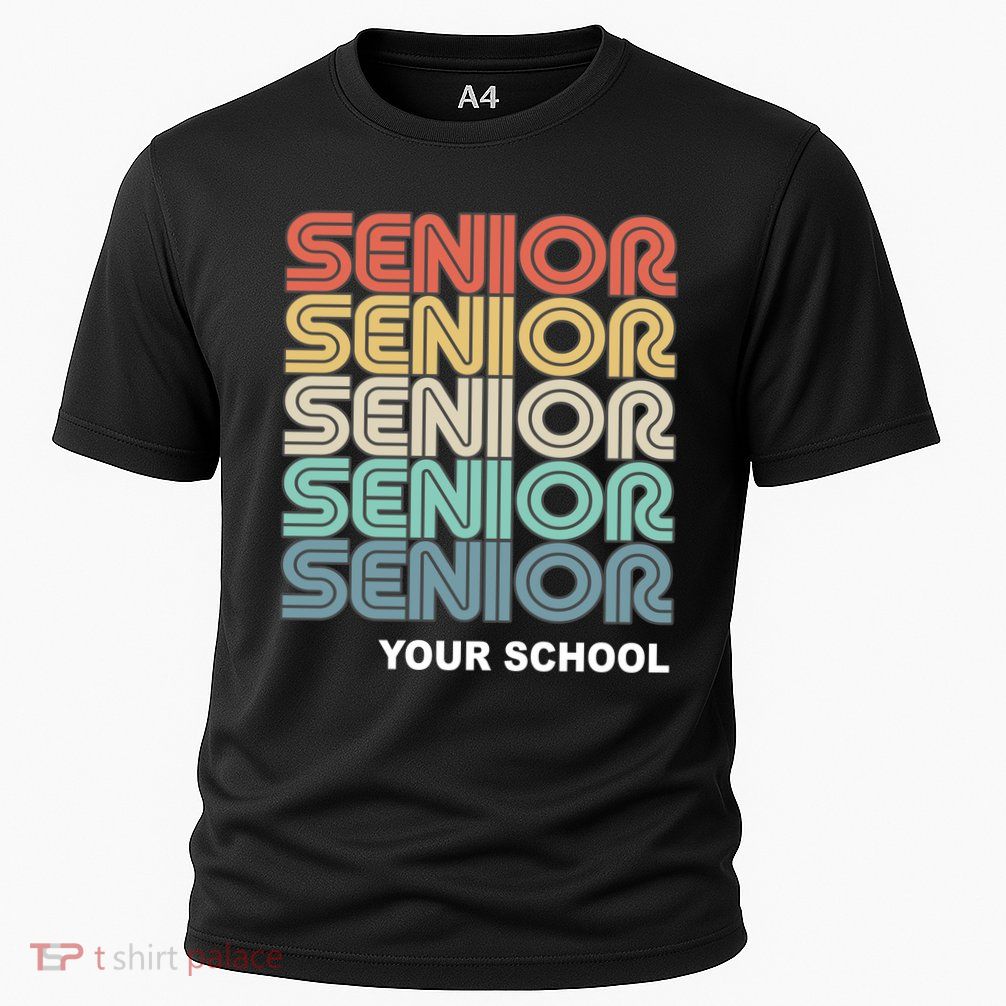 Retro Seniors Graduation Custom School Name Cooling Performance Crew T-Shirt
