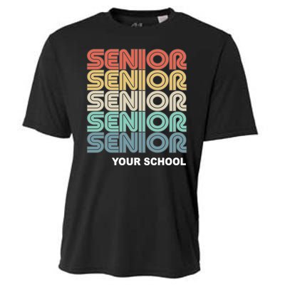 Retro Seniors Graduation Custom School Name Cooling Performance Crew T-Shirt