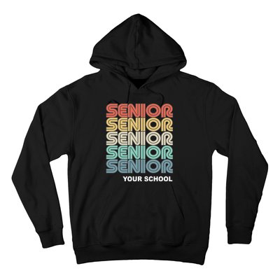 Retro Seniors Graduation Custom School Name Hoodie