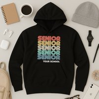 Retro Seniors Graduation Custom School Name Hoodie