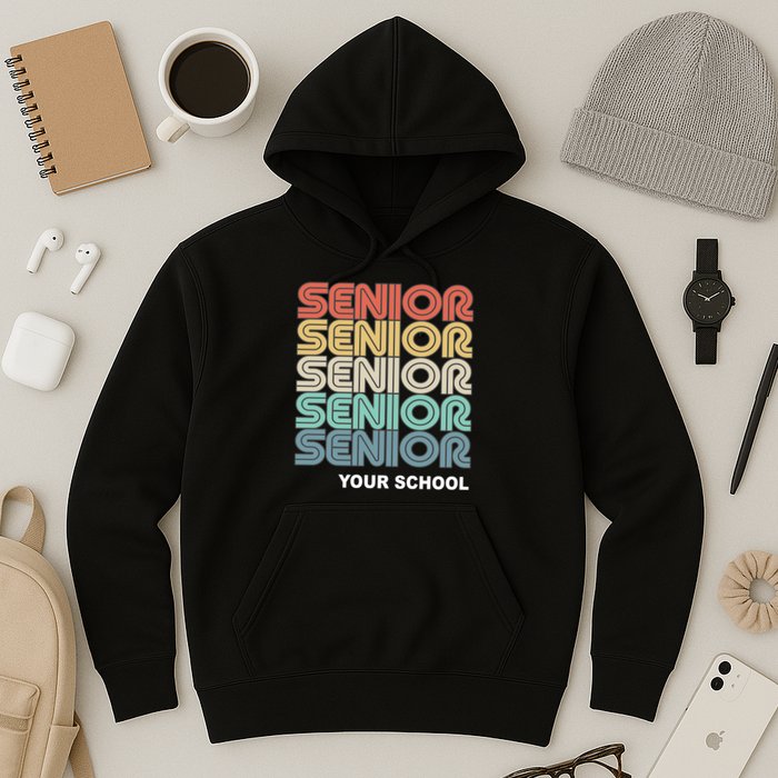 Retro Seniors Graduation Custom School Name Hoodie