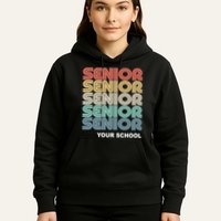 Retro Seniors Graduation Custom School Name Hoodie