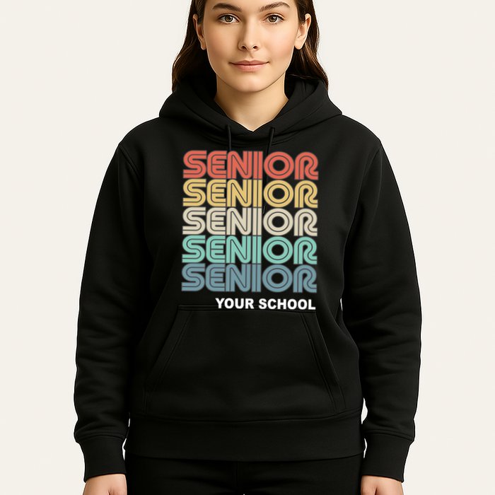 Retro Seniors Graduation Custom School Name Hoodie